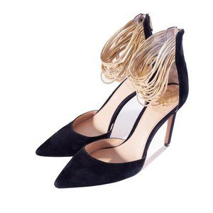 Vince Camuto Black Suede Strappy Heels